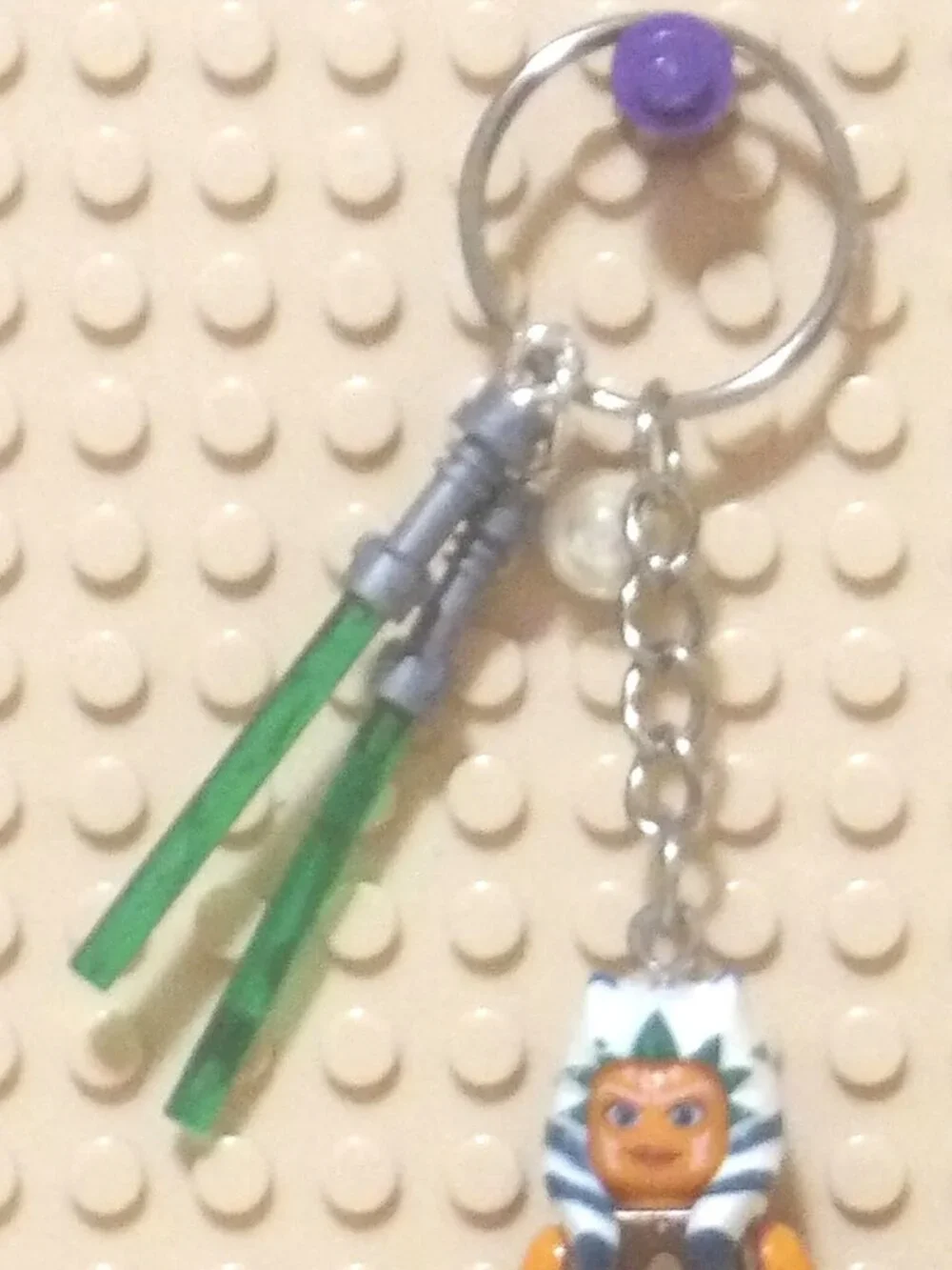 Minifigure Keychain Custom Star Wars Ahsoka Tano 2 Lightsaber Charms New